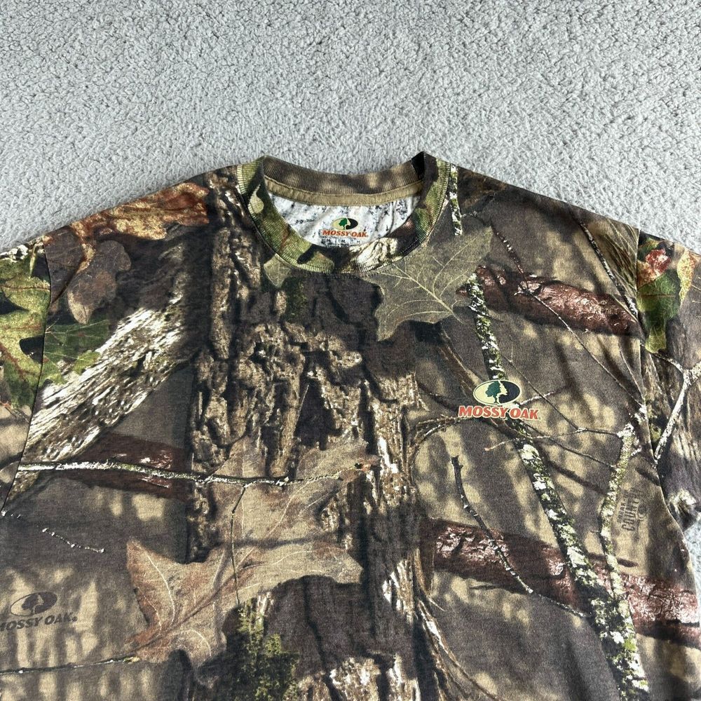 NEW Mossy Oak T Shirt Mens Medium Green Camo Army Military Hunting Camp Outdoor